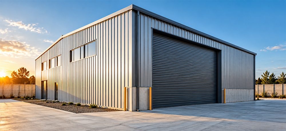 Bodega modular con estructura de acero para almacenamiento
